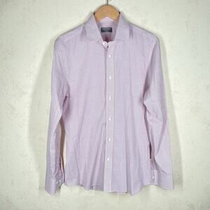 Indochino Men's Large Red and Blue Checked Button Down Shirt 100% cotton
